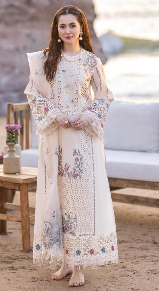 Luxury 3pc Lawn Heavy Embroidered