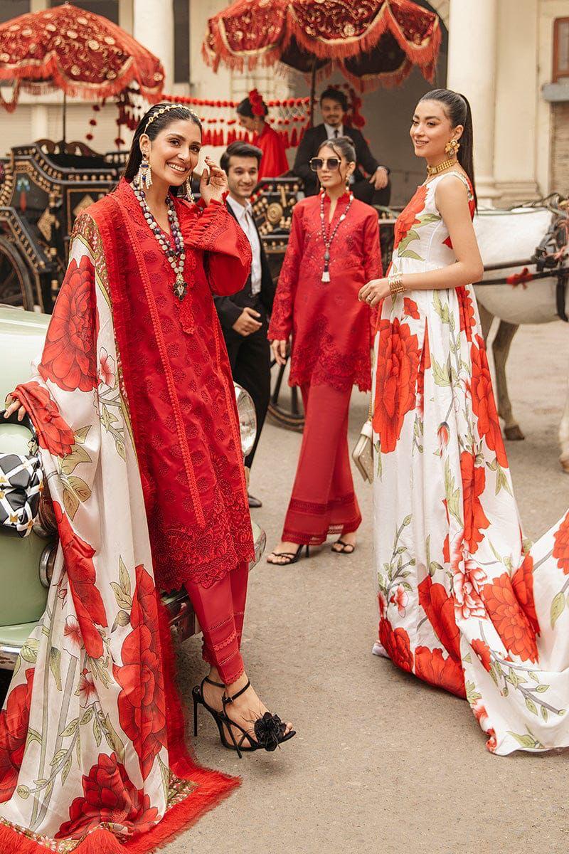 EMBROIDERED 3PC LAWN EMBROIDERED DRESS WITH CHIFFON EMBROIDERED DUPATTA IR-204
