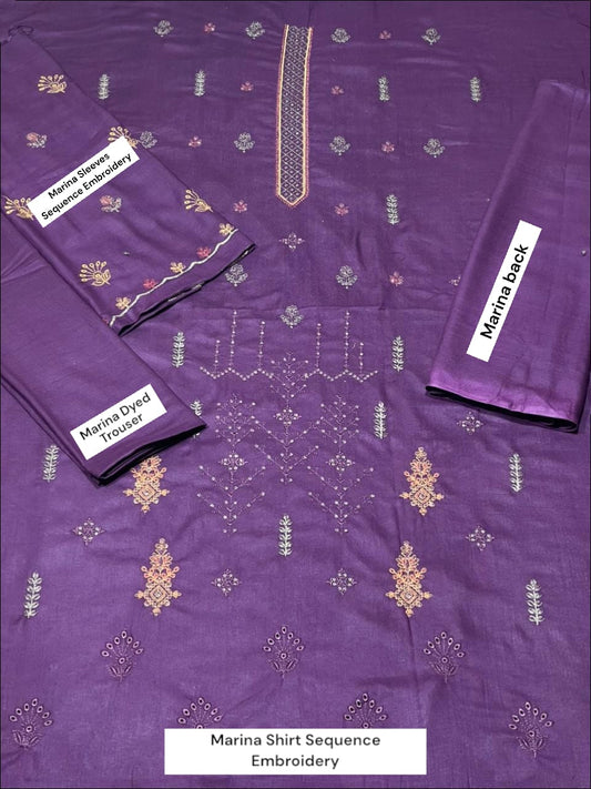 BAREEZE Sequence Embroidered 2Pc Marina