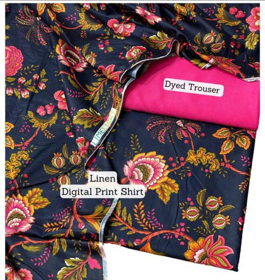 Bareeze All Over LINEN 2Pc Digital Print