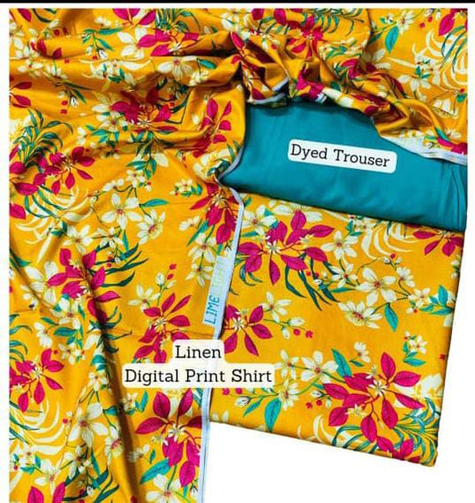 Bareeze All Over LINEN 2Pc Digital Print