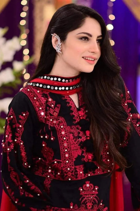 EMBROIDERED 3PC LAWN DRESS WITH CHIFFON EMBROIDERED DUPATTA IR-1010