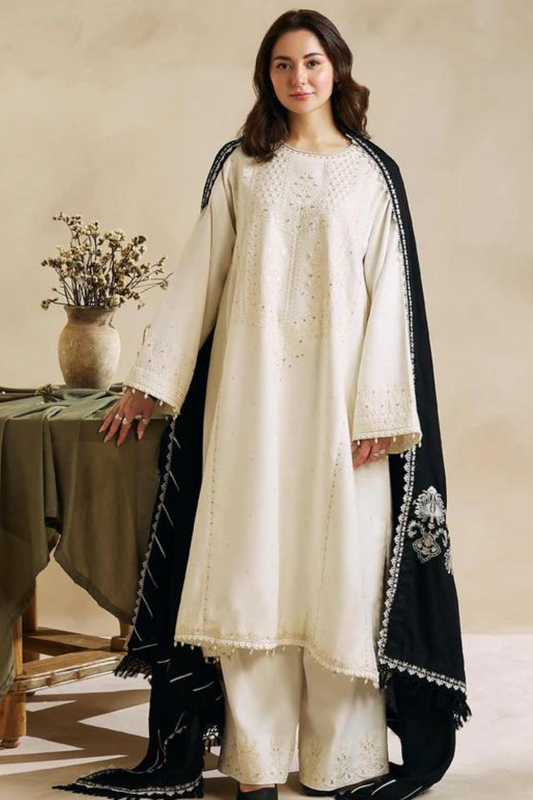 EMBROIDERED 3PC LAWN EMBROIDERED DRESS WITH CHIFFON EMBROIDERED DUPATTA IR-999