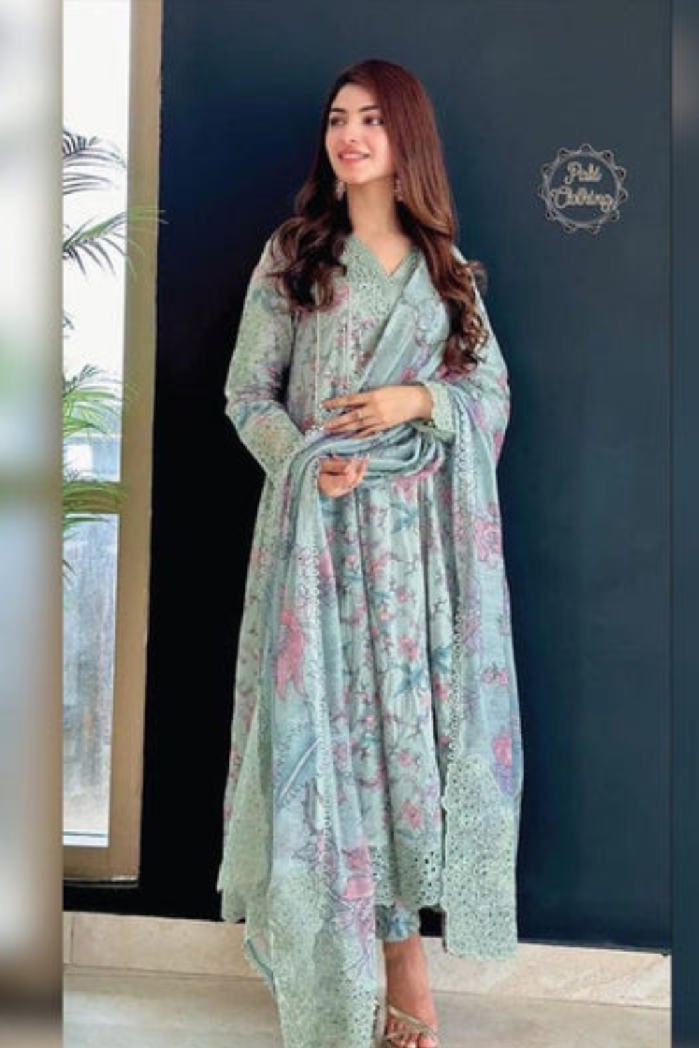 PRINTED 3PC LAWN PRINTEDDRESS WITH LAWM PRINTED DUPATTA  IR-6