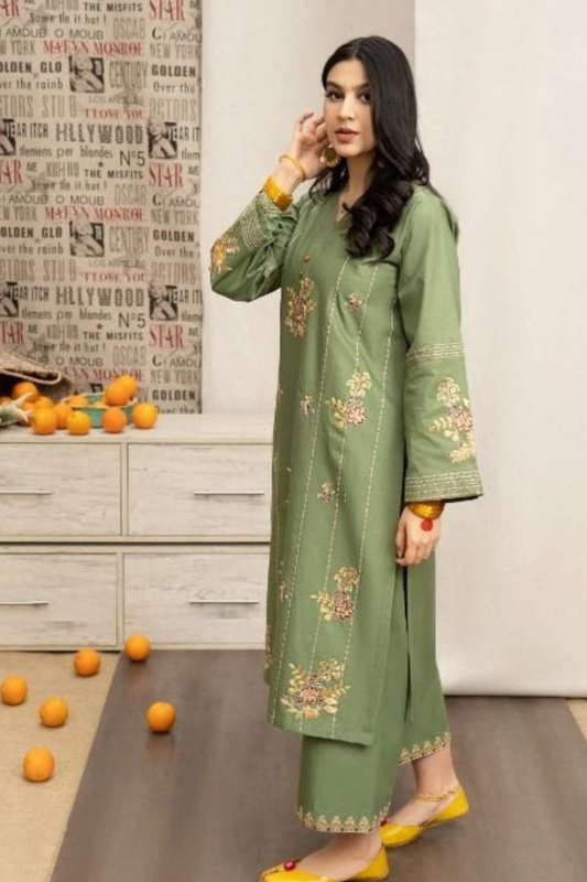 EMBROIDERED 2PC LAWN EMBROIDERED DRESS  IR-9