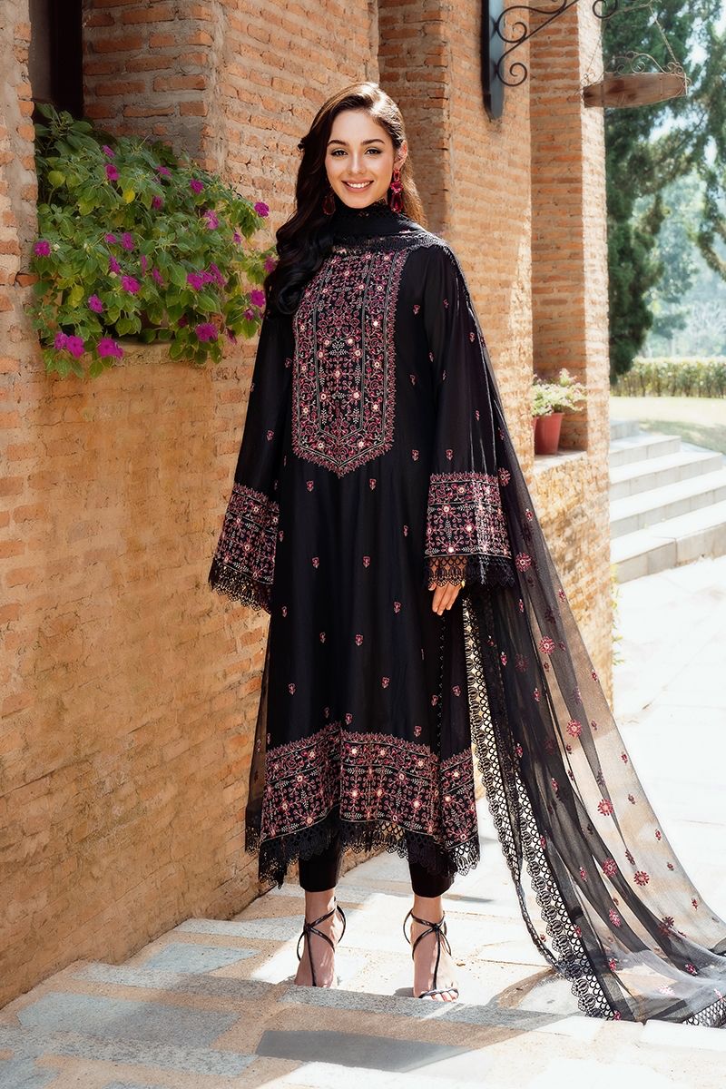 EMBROIDERED 3PC LAWN EMBROIDERED DRESS WITH CHIFFON EMBROIDERED DUPATTA IR-103