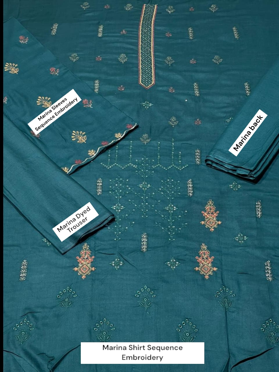 BAREEZE Sequence Embroidered 2Pc Marina