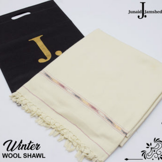 J. GENTS WOOL SHAWL WHITE J.008