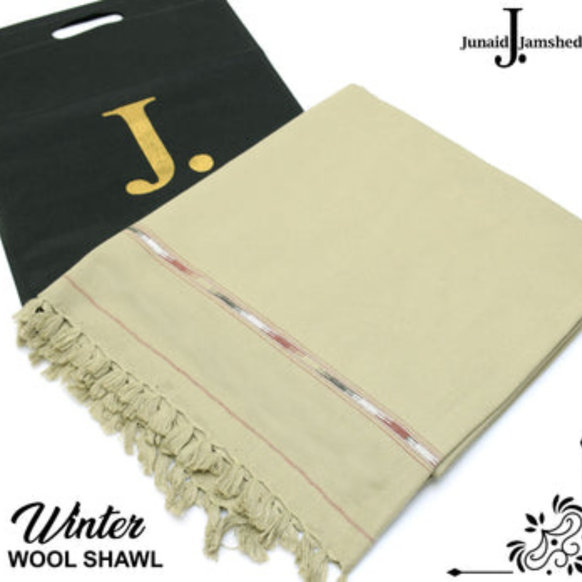 J. GENTS WOOL SHAWL WHITE J.007